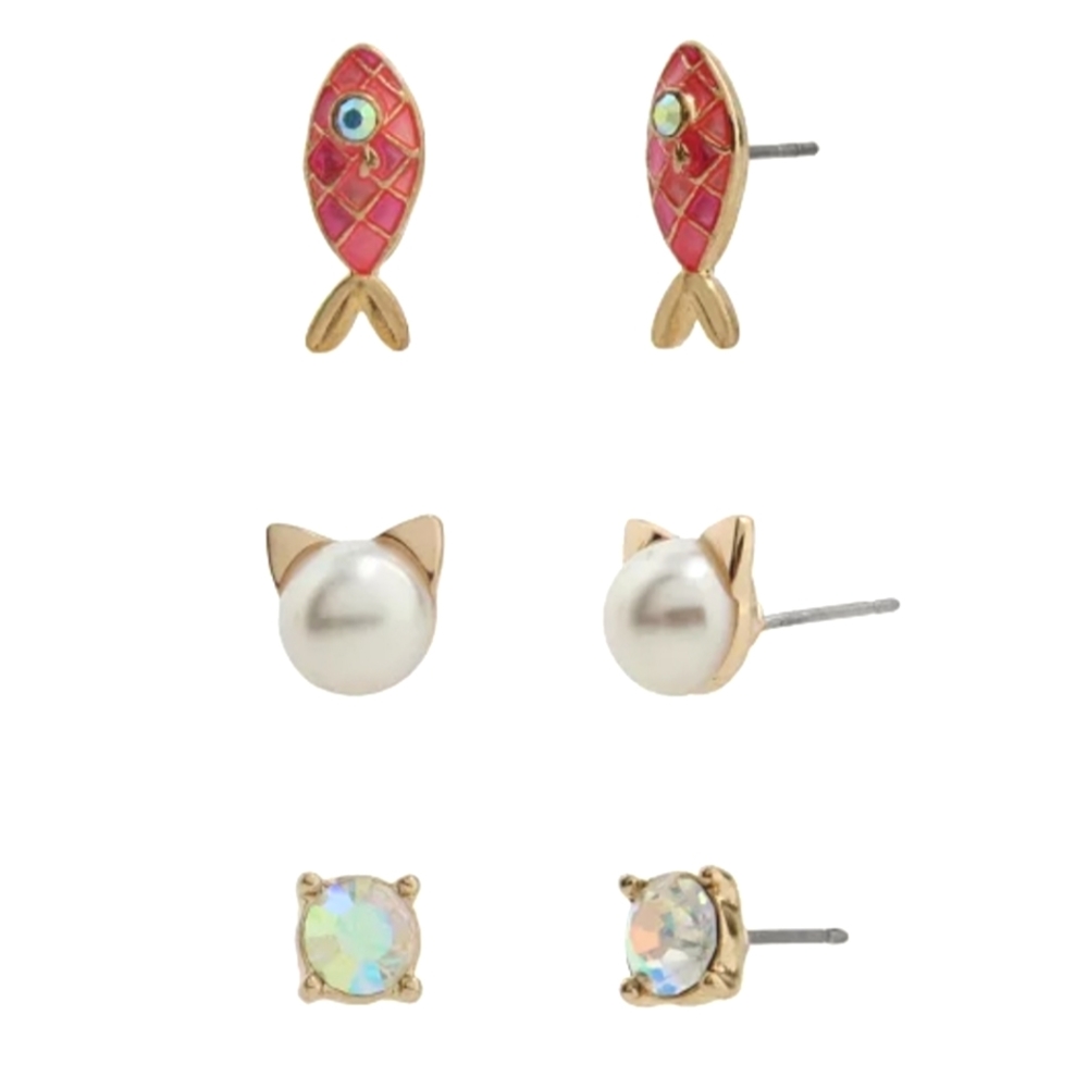 Betsey Johnson 3-pair earring set. - Picture 5 of 15